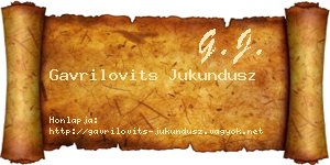 Gavrilovits Jukundusz névjegykártya